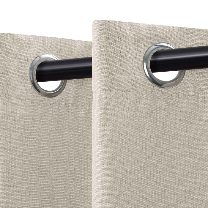 Linen Washable Room Darkening Blackout Curtains, Set of 2 Panels