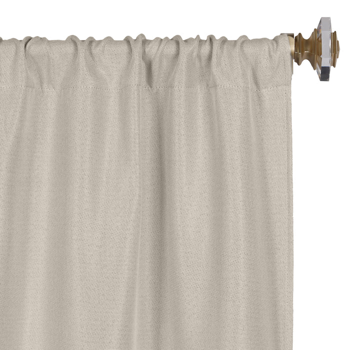 Linen Washable Room Darkening Blackout Curtains, Set of 2 Panels