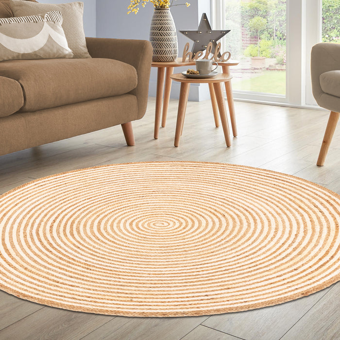 Braided Jute Reversible Handwoven Indoor Outdoor Area Rug - Ivory