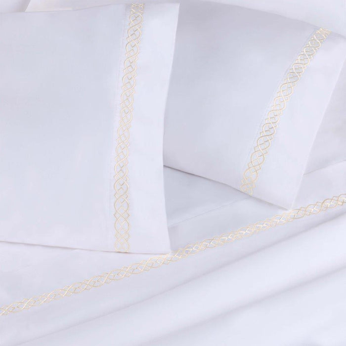 Egyptian Cotton 1000 Thread Count Embroidered Pillowcases (Set of 2) - Ivory