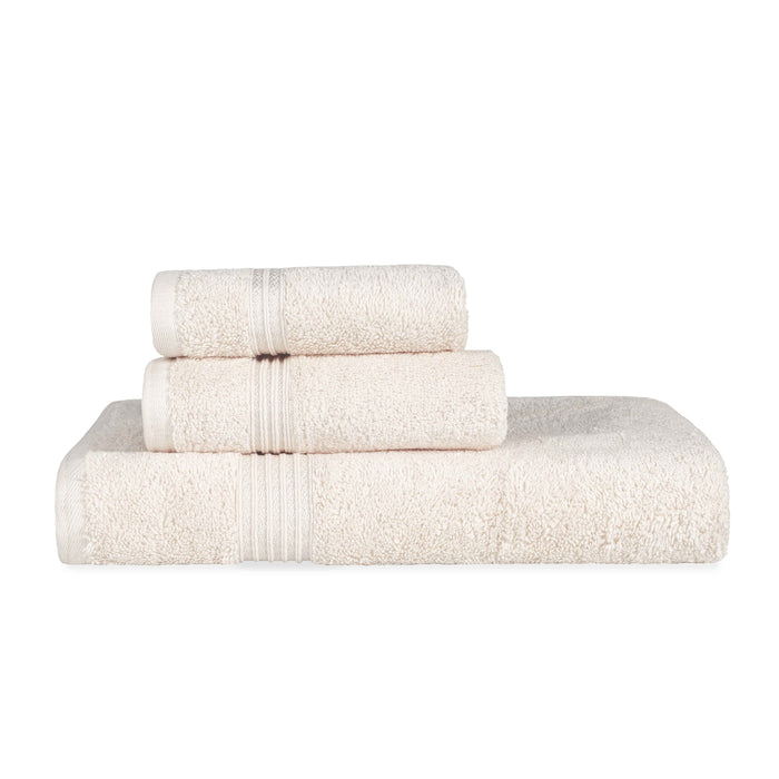 Egyptian Cotton Solid 3 piece Towel Set