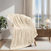 Classic Solid Fleece Plush Medium Weight Fluffy Soft Blanket - Ivory