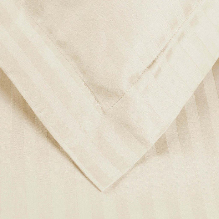 Egyptian Cotton 600 Thread Count Striped Duvet Cover Set - Ivory