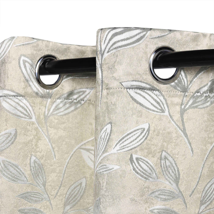 Leaves Machine Washable Room Darkening Blackout Curtains, Set of 2