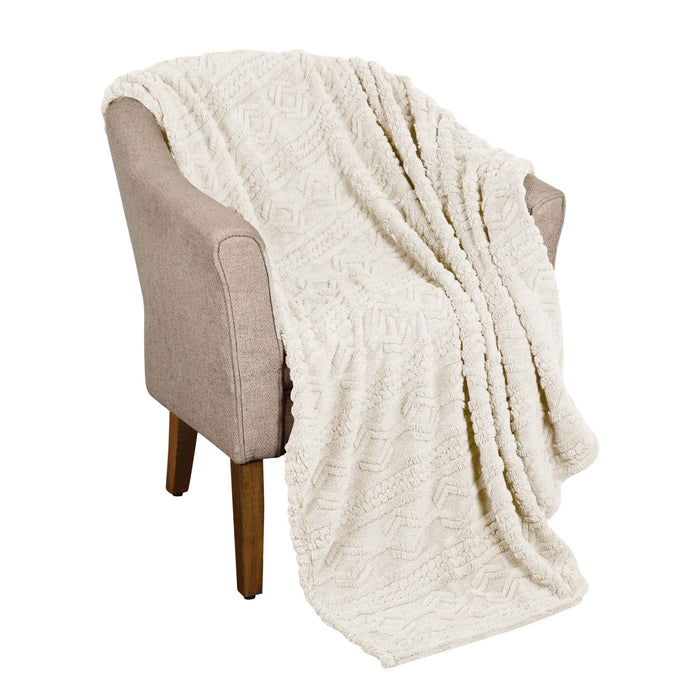 Arctic Boho Jacquard Plush Fleece Blanket