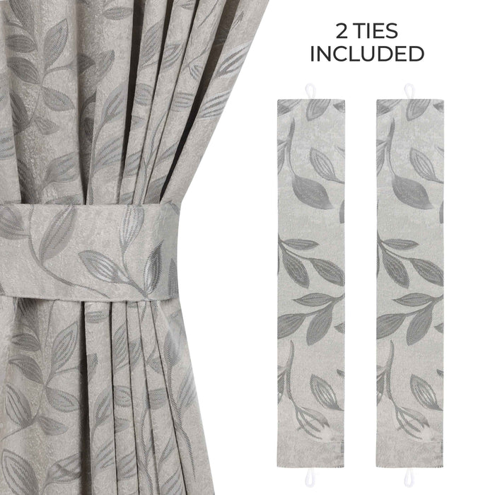 Leaves Machine Room Darkening Blackout Curtains, Set of 2