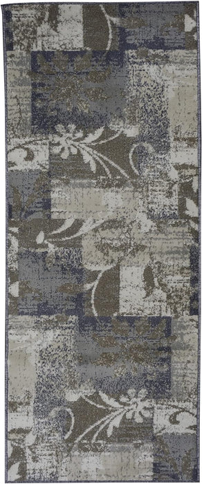 Pastiche Contemporary Floral Patchwork Indoor Area Rug or Runner Rug - Ivory