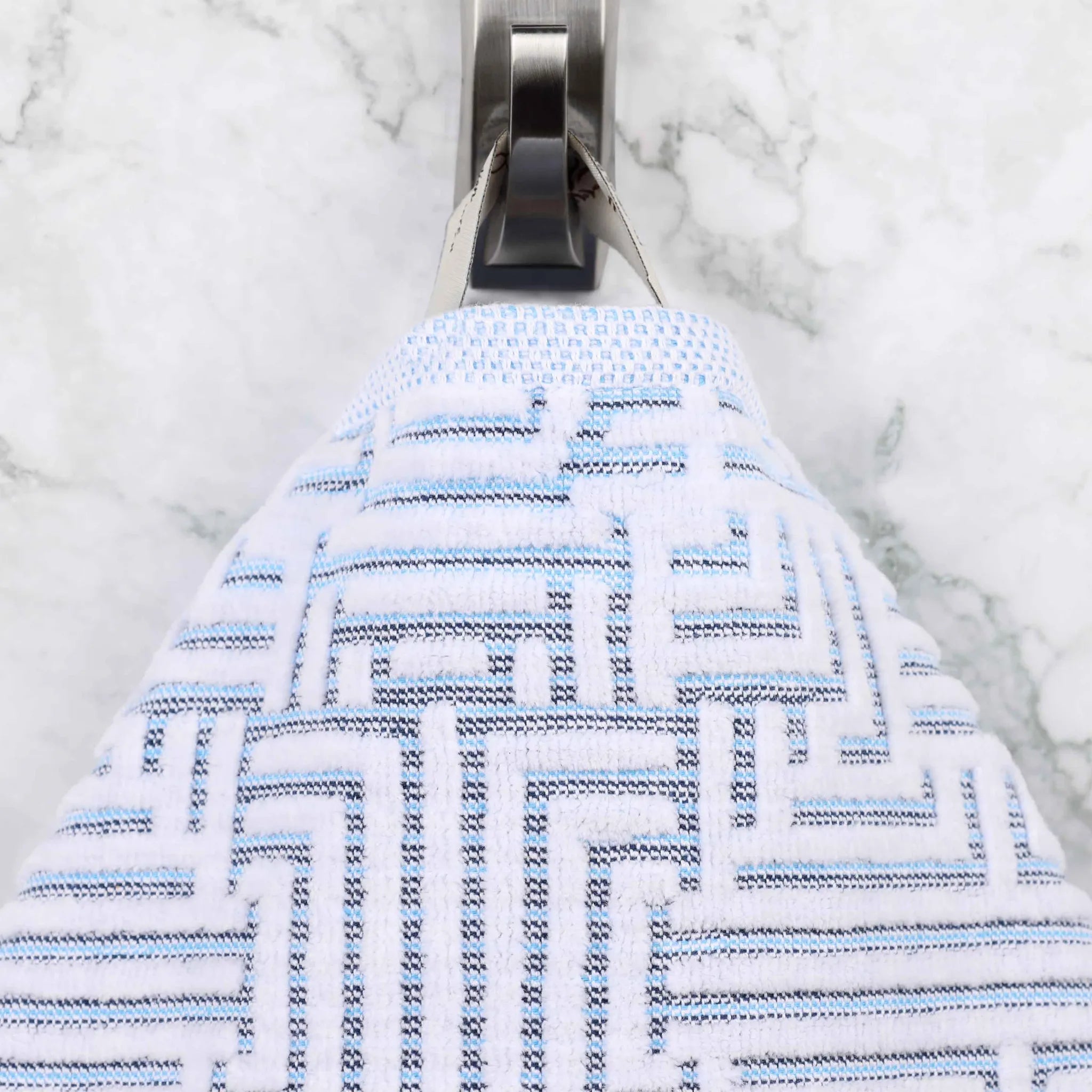BNM Jasper Cotton Geometric Jacquard Plush Bath Towel Set 2-Piece
