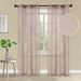 Jackson Striped Sheer Window Curtain Panels, Set of 2 - Taupe