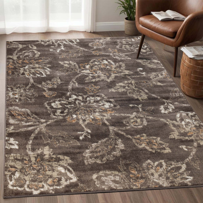 Jacobean Floral Modern Farmhouse Indoor Area Rugs or Runner Rug