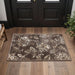 Jacobean Floral Modern Farmhouse Indoor Area Rug or Runner Rug -Brown