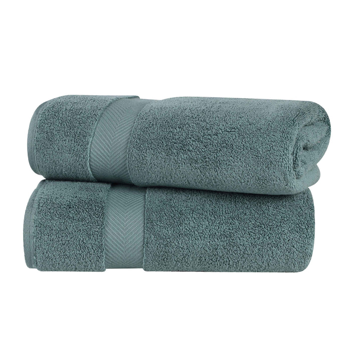 Cotton Zero Twist 2 Piece Bath Sheet Towel Set - Jade Green
