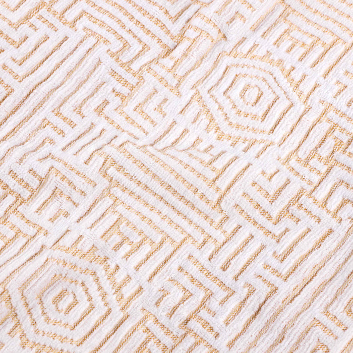 Cotton Modern Geometric Jacquard Plush Absorbent Bath Sheet Set of 2 - Gold