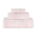 Cotton Modern Geometric Jacquard Plush Absorbent 3 Piece Towel Set - Gold
