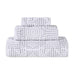 Cotton Modern Geometric Jacquard Plush Absorbent 3 Piece Towel Set - Platinum