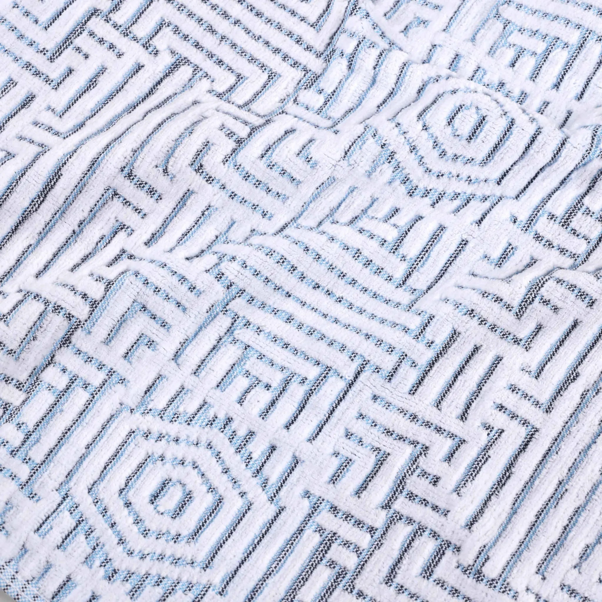 BNM Jasper Cotton Geometric Jacquard Plush Bath Towel Set 2-Piece