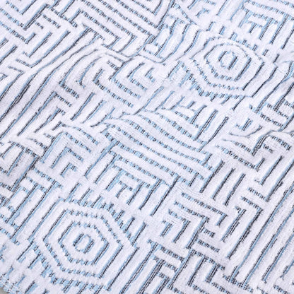 BNM Jasper Cotton Geometric Jacquard Plush Bath Towel Set 2-Piece