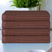 Soho Ribbed Textured Cotton Ultra-Absorbent Bath Towel Set of 4 - Java