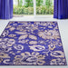 Jezabel Traditional Floral Indoor Area Rug Or Runner Rug -  Navy Blue/Lilac