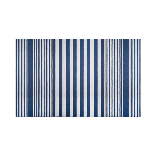 Kadin Modern Striped Indoor/ Outdoor Area Rug - Navy Blue