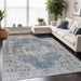 Kailani Modern Farmhouse Geometric Medallion Indoor Area Rug or Runner - Blue-Cream