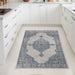 Kailani Modern Farmhouse Geometric Medallion Indoor Area Rug or Runner - Cream-Blue