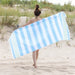 Coastal Resort Stripe Fouta 4 Piece Beach Towel with Tassels - Keywest