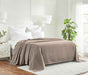 Cotton All Season Diamond Bed Blanket & Sofa Throw - Khaki