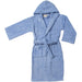 Cotton Terry Bath Robe Unisex Kids Hooded Bathrobe  - Blue