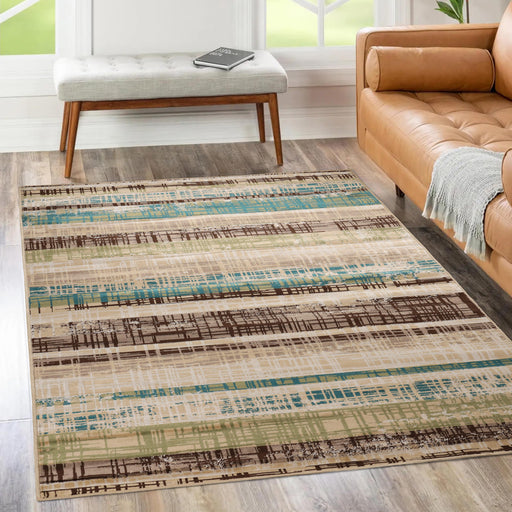 Kylemore Contemporary Abstract Indoor Area Rug - Chocolate