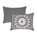 Traditional Medallion Cotton Blend Woven Jacquard Bedspread Set - Charcoal