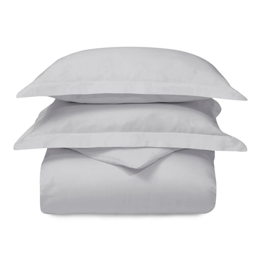 Atmos 100% Cotton Duvet Cover and Pillow Sham Set - Light Grey