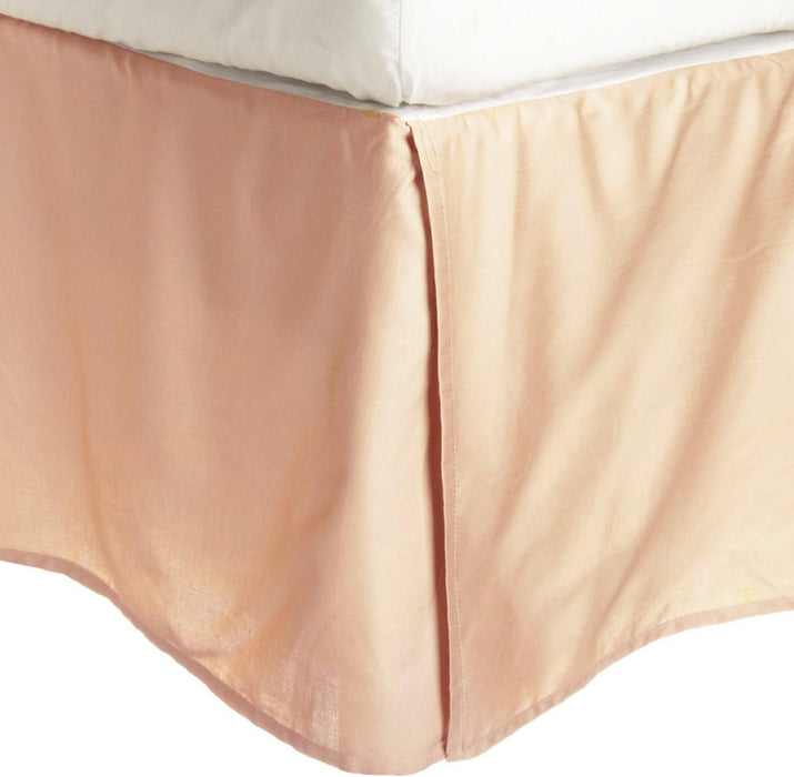 Cotton Rich Soft Bed Skirt, 15" Drop Down, 5 Colors - Linen