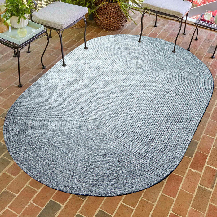 Reversible Braided Area Rug Two Tone Indoor Outdoor Rugs