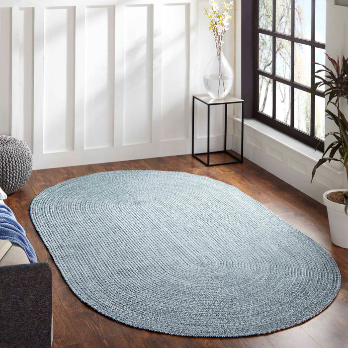 Reversible Braided Area Rug Two Tone Indoor Outdoor Rugs