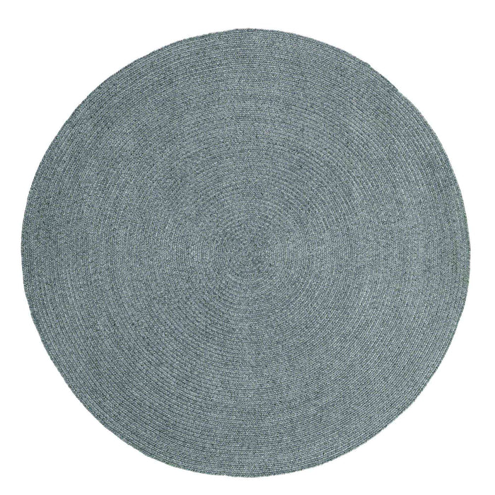 Bohemian Indoor Outdoor Rugs Solid Braided Round Area Rug - Lagoon Breeze