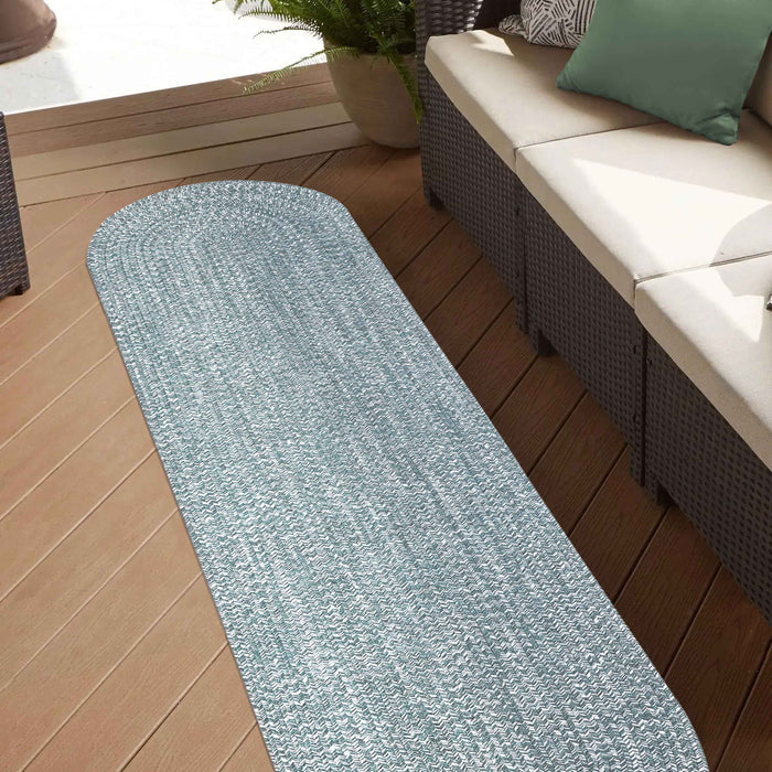 Reversible Braided Area Rug Two Tone Indoor Outdoor Rugs - LagoonBreeze