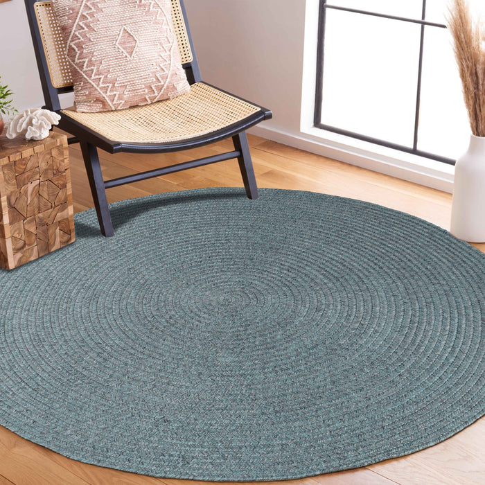 Bohemian Indoor Outdoor Rugs Solid Braided Round Area Rug - LagoonBreeze