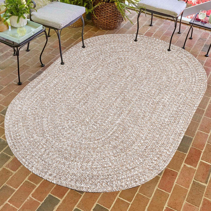 Reversible Braided Area Rug Two Tone Indoor Outdoor Rugs