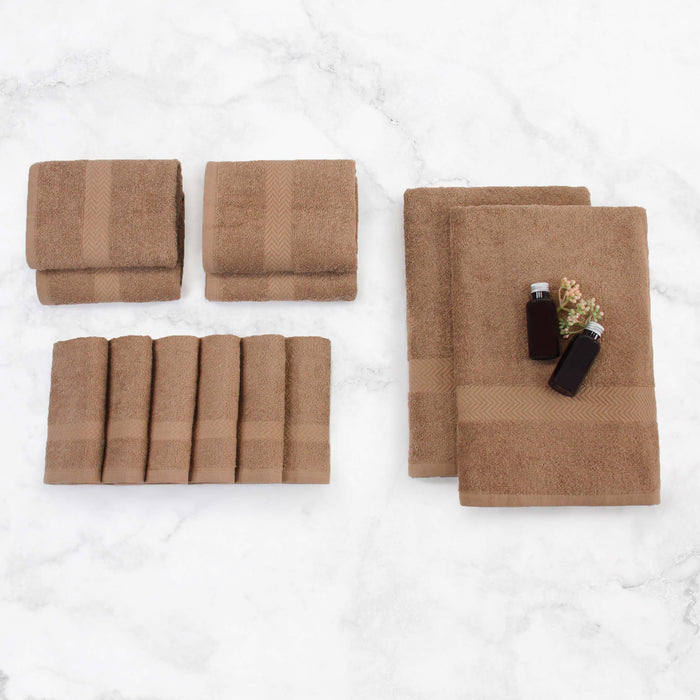 Franklin Cotton Eco Friendly 12 Piece Towel Set - Latte