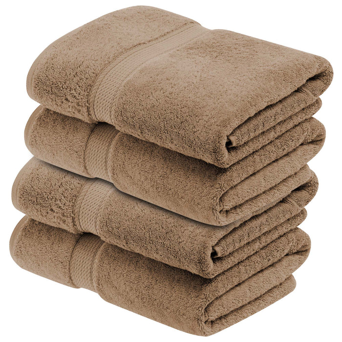 Egyptian Cotton Pile Plush Heavyweight Soft 4 Piece Bath Towel Set