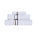 Turkish Cotton Ultra-Plush Solid 3-Piece Highly Absorbent Towel Set - White/Latte