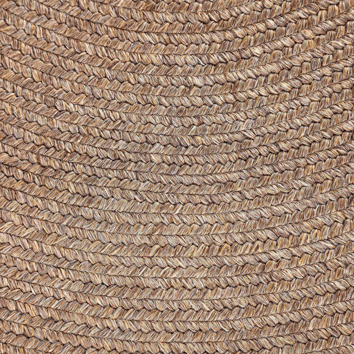 Bohemian Indoor Outdoor Rugs Solid Braided Round Area Rug - Latte