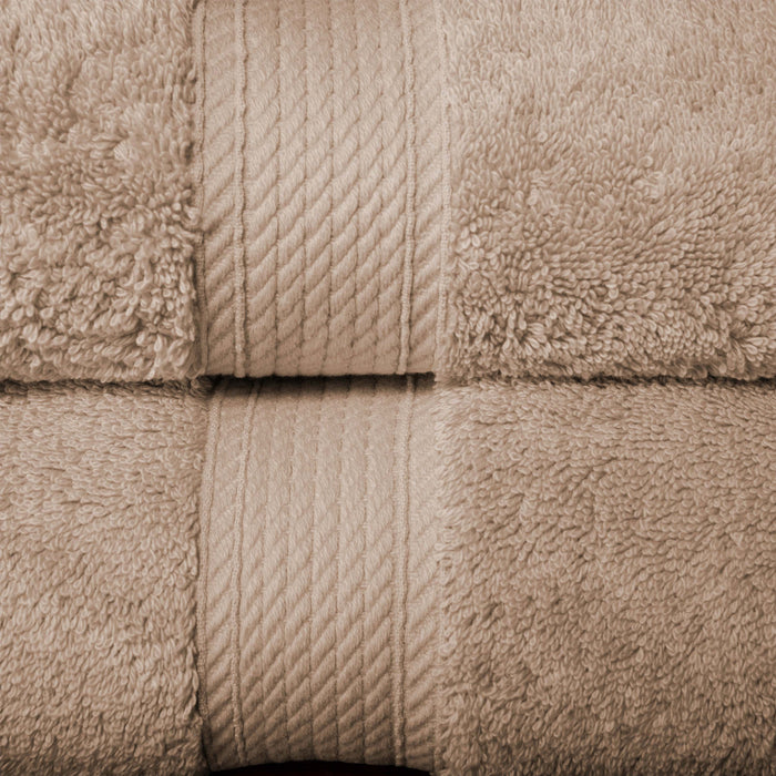 Egyptian Cotton Pile Plush Heavyweight Absorbent 6 Piece Towel Set - Latte