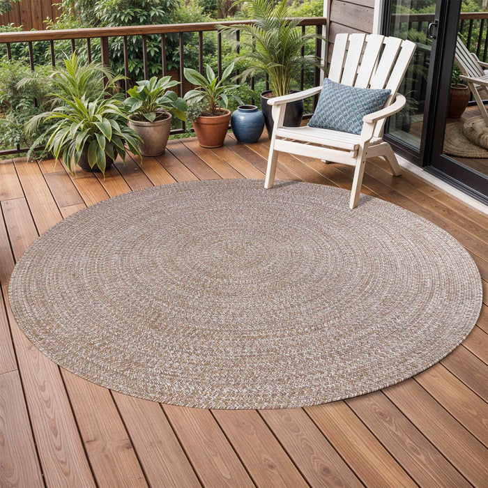 Reversible Braided Area Rug Two Tone Indoor Outdoor Rugs