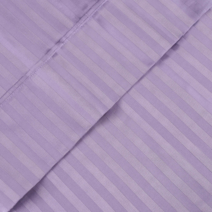 Egyptian Cotton 300 Thread Count 2 Piece Striped Pillowcase Set - Lavender