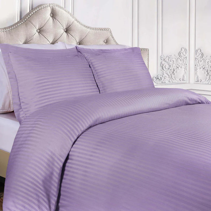 Egyptian Cotton 300 Thread Count Striped Duvet Cover Set