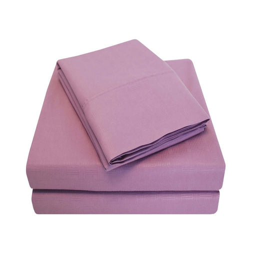 Embossed Basketweave Deep Pocket Wrinkle Resistant Sheet Set - Lavender