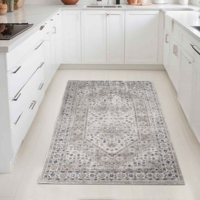 Layland Classic Medallion Traditional Indoor Area Rug or Runner - Gray