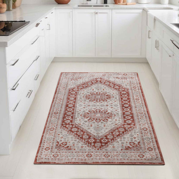 Layland Classic Medallion Traditional Indoor Area Rug or Runner - Rust